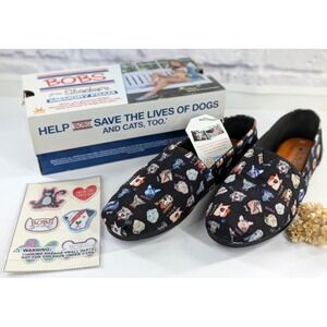 NIB POSH PUPS😍Skechers BOBs for Dogs Slip-On Sz 6 Flat Memory Foam Shoes Black